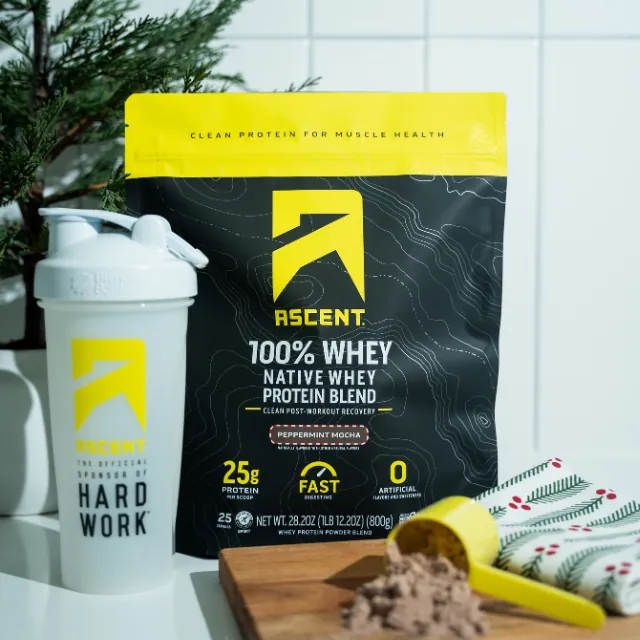 Ascent Peppermint Mocha Whey Protein Powder