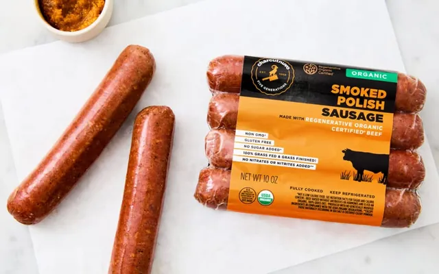 Charcutnuvo Organic Smoked Grass-Fed Beef Polish Sausage