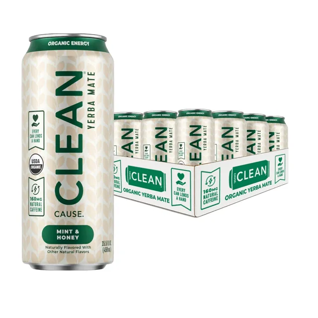 Clean Cause Mint & Honey Non-Carbonated Organic Yerba Mate