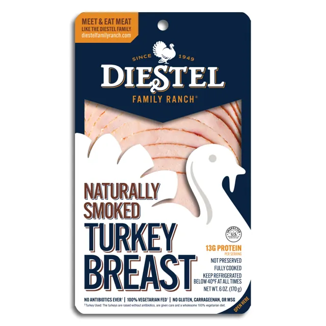 Diestel Family Ranch Naturally Smoked Pre-Sliced Deli Turkey