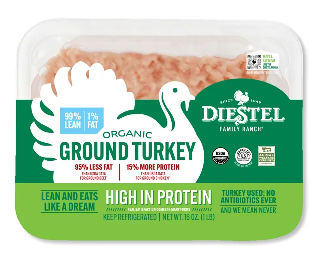 Diestel Family Ranch Fresh Ground Turkey Breast (99% Lean / 1% Fat)