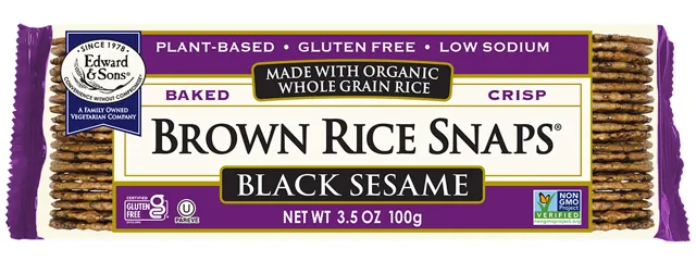 Edward & Sons Black Sesame Brown Rice Snaps