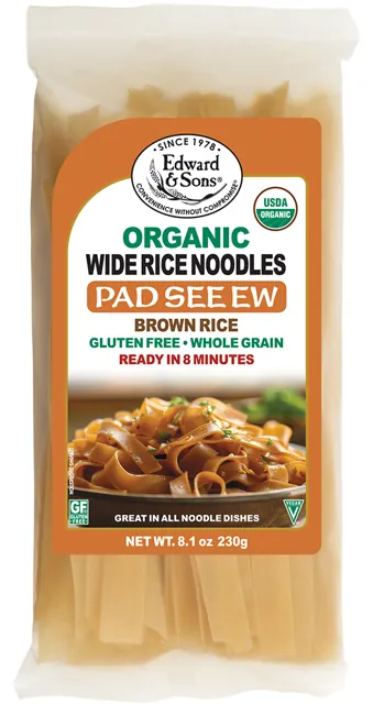 Edward & Sons Organic Wide Rice Noodles Pad See Ew Brown Rice
