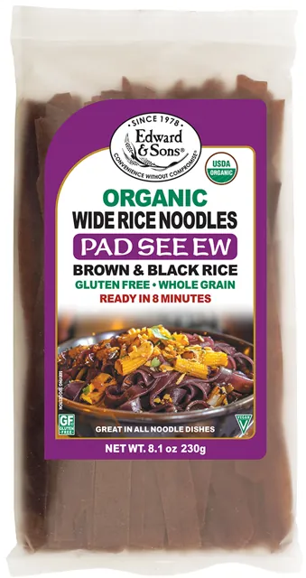 Edward & Sons Organic Wide Rice Noodles Pad See Ew Brown & Black Rice