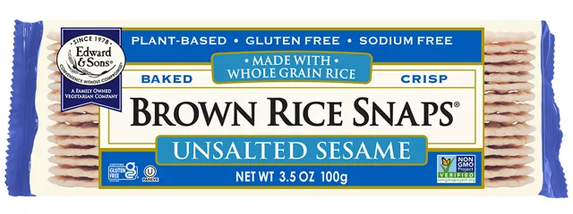 Edward & Sons Unsalted Sesame Brown Rice Snaps