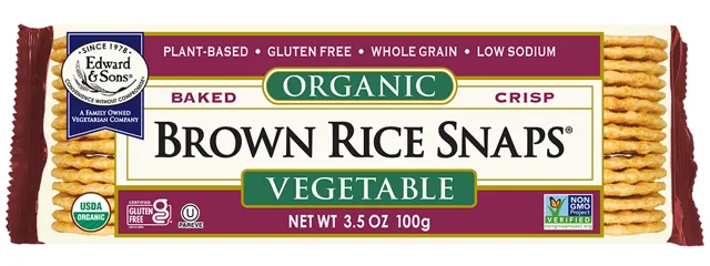 Edward & Sons Organic Vegetable Brown Rice Snaps