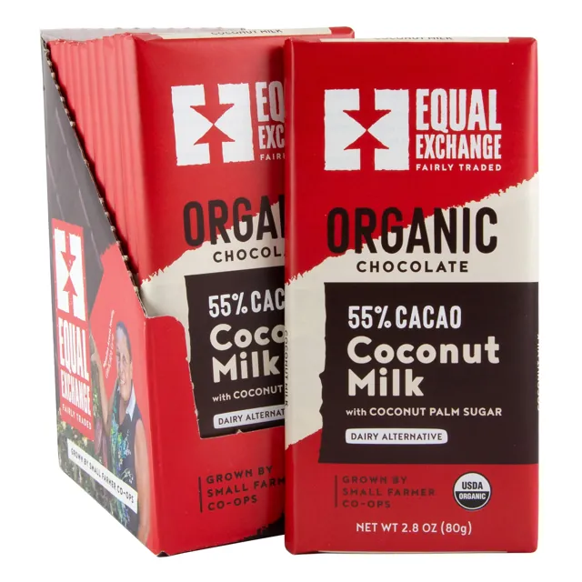 Equal Exchange Organic Chocolate with Coconut Milk, 55% Cacao