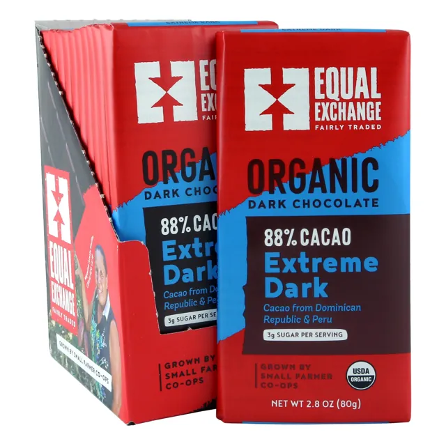 Equal Exchange Organic Extreme Dark Chocolate, 88% Cacao