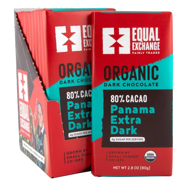 Equal Exchange Organic Panama Extra Dark Chocolate, 80% Cacao