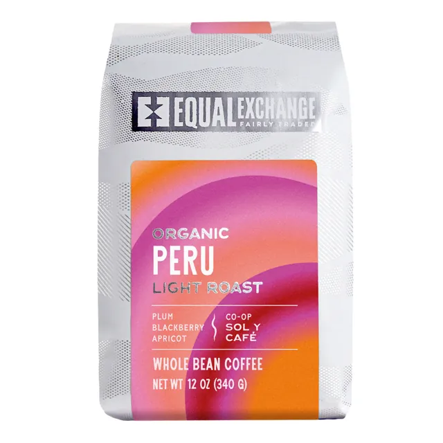 Equal Exchange Organic Peru Light Roast Coffee, Whole Bean