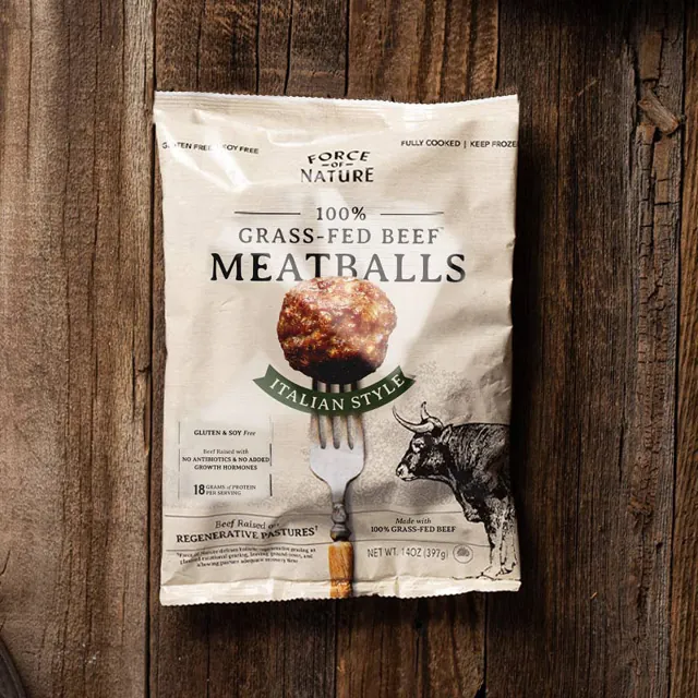 Force of Nature Grass-Fed Beef Italian Style Meatballs