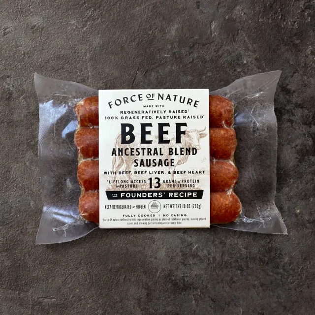 Force of Nature Grass-Fed Beef Ancestral Blend Sausage