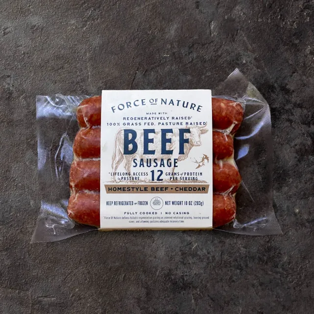 Force of Nature Grass-Fed Beef & Cheddar Sausage