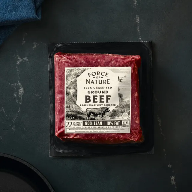 Force of Nature Grass-Fed Ground Beef 90/10