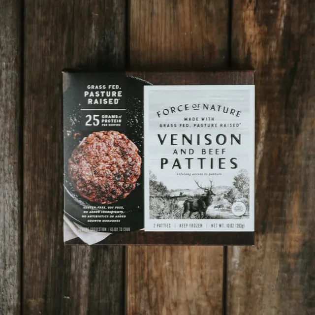 Force of Nature Grass-Fed Venison and Beef Burger Patties
