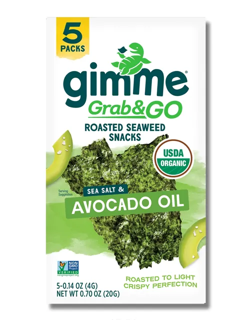 gimMe Grab & Go Avocado Oil Roasted Seaweed Snacks