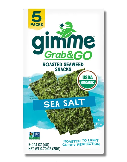 gimMe Grab & Go Sea Salt Roasted Seaweed Snacks