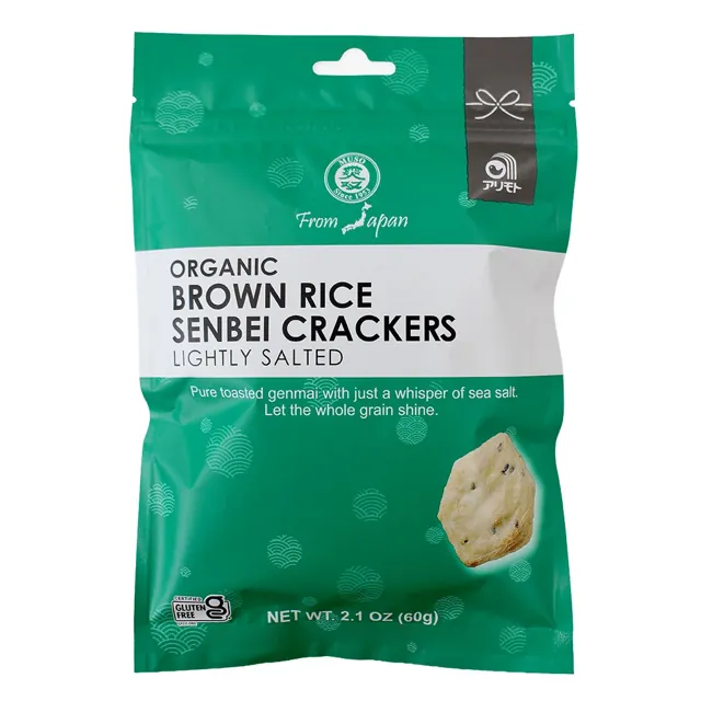 Gold Mine Natural Food Co. Organic Senbei Brown Rice Crackers, Lightly Salted