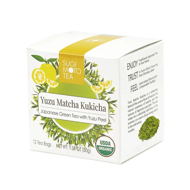Gold Mine Natural Food Co. Sugimoto Organic Yuzu Matcha Kukicha Tea Bags