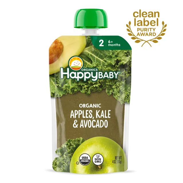 Happy Baby Organics Clearly Crafted Organic Apples, Kale & Avocados Pouch