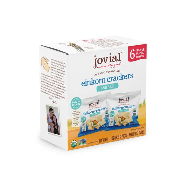 Jovial Organic Einkorn Sourdough Sea Salt Crackers – Snack Pack
