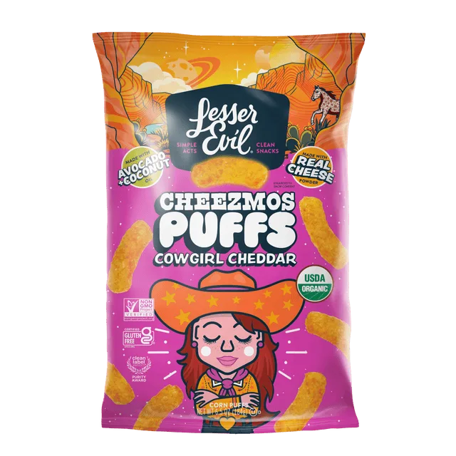 LesserEvil Cowgirl Cheddar Cheezmos Puffs