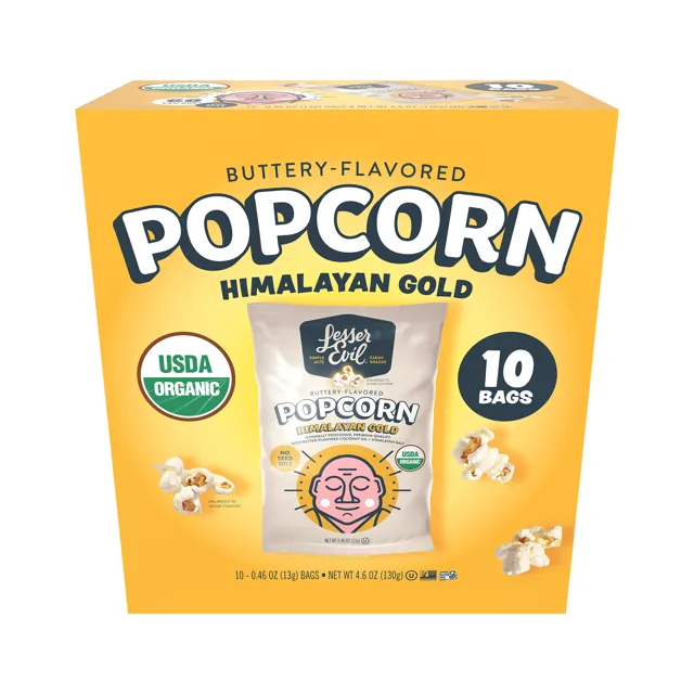 LesserEvil Himalayan Gold Organic Popcorn Snack Pack