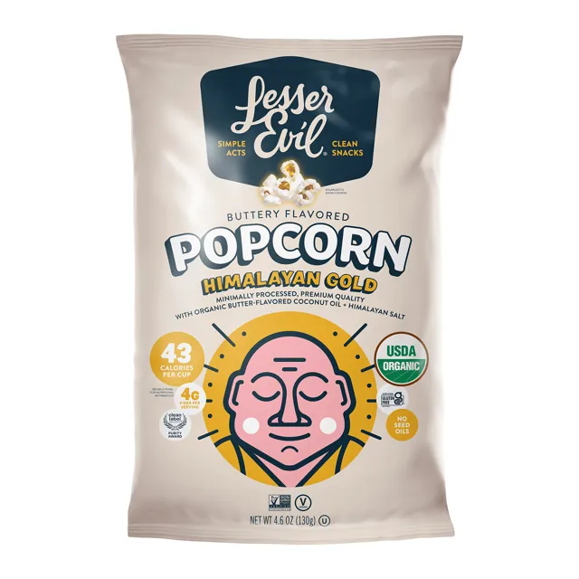 LesserEvil Himalayan Gold Organic Popcorn