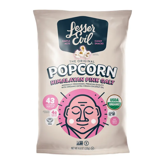 LesserEvil Himalayan Pink Salt Organic Popcorn