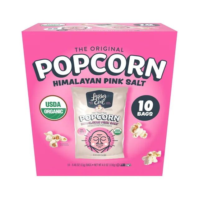 LesserEvil Himalayan Pink Salt Popcorn Snack Pack