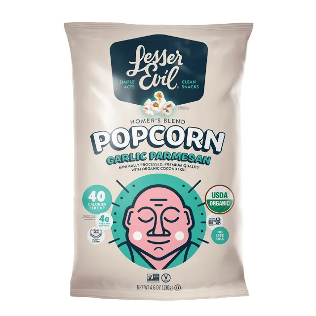 LesserEvil Garlic Parmesan Organic Popcorn