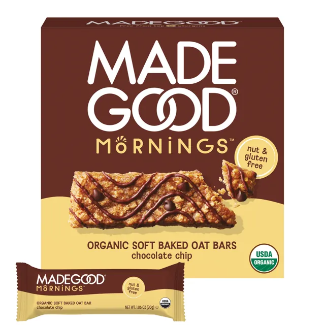 MadeGood Mornings Chocolate Chip Soft Baked Bars
