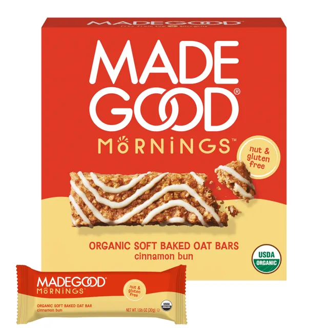 MadeGood Mornings Cinnamon Bun Soft Baked Bars