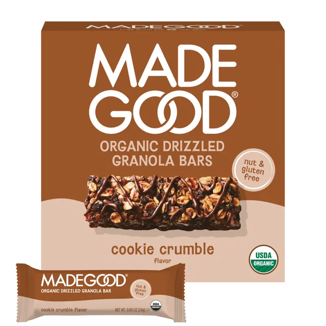 MadeGood Cookie Crumble Drizzled Granola Bars