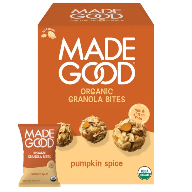 MadeGood Pumpkin Spice Granola Bites