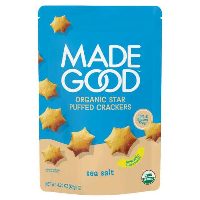 MadeGood Sea Salt Star Puffed Crackers