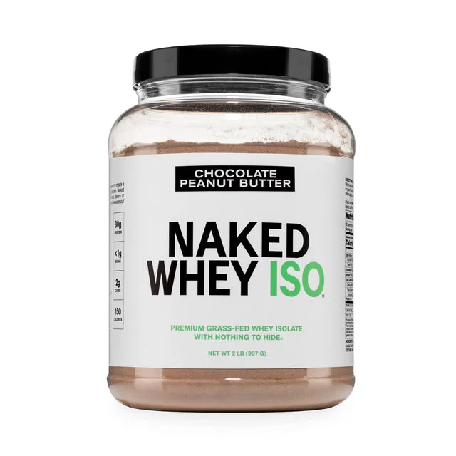 Naked Nutrition Chocolate Peanut Butter Grass-Fed Whey Isolate Protein Powder