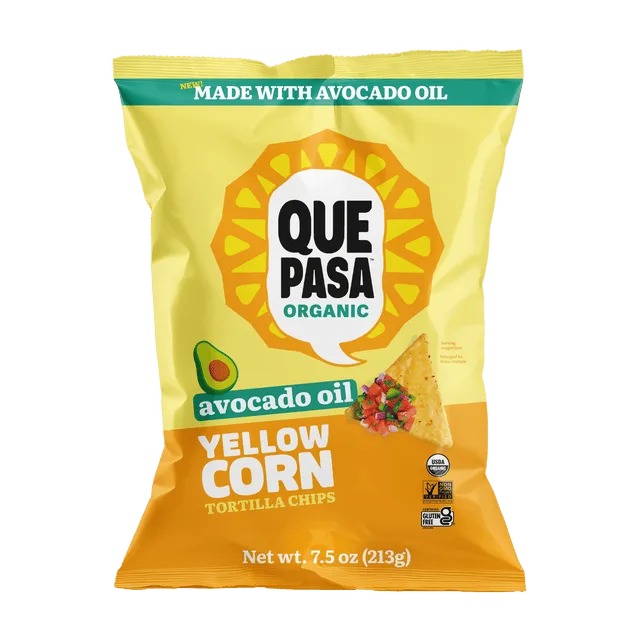 Que Pasa Organic Avocado Oil Yellow Corn Tortilla Chips