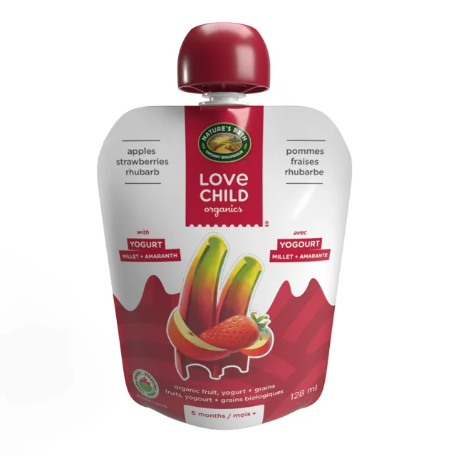 Nature's Path Love Child Organics Power Yo’rridge Apples, Strawberries + Rhubarb Puree