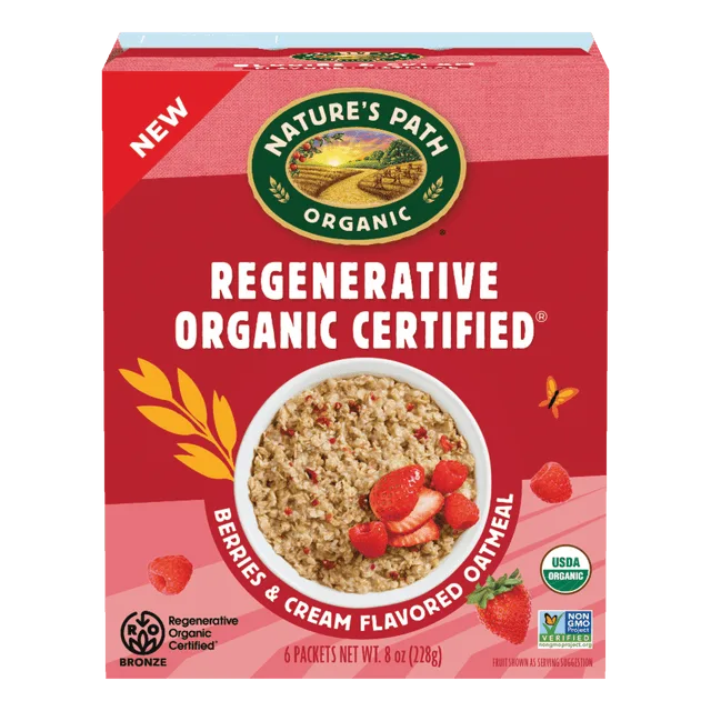 Nature's Path Organic Regenerative Organic Certified Berries & Cream Instant Oatmeal