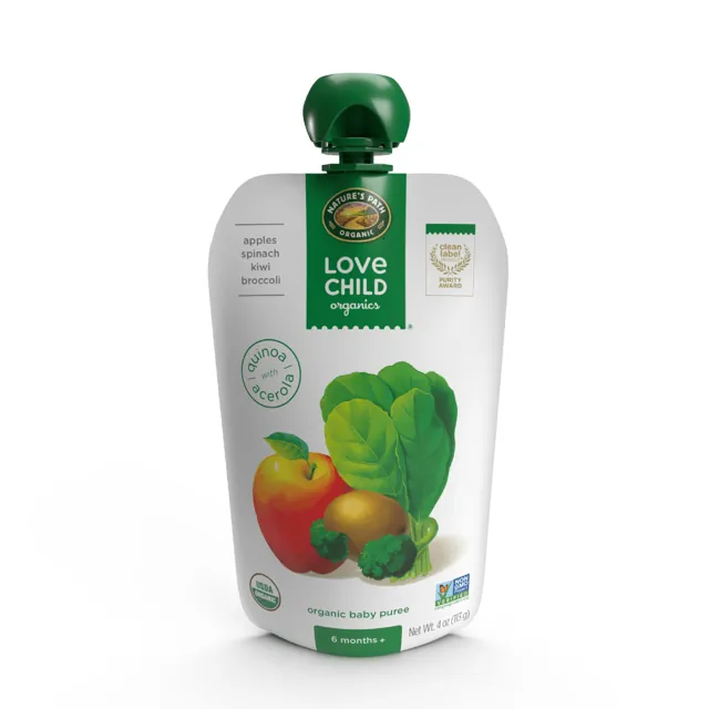 Nature's Path Love Child Organics Superblends Apples, Spinach, Kiwi + Broccoli Puree