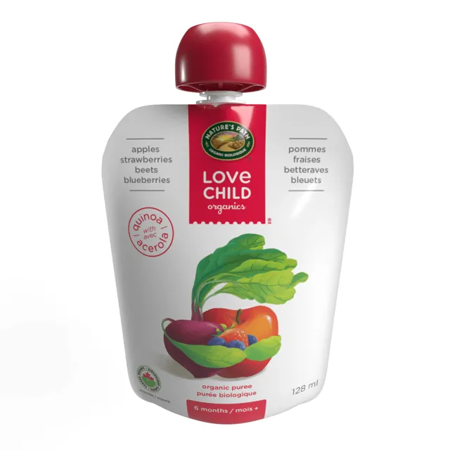 Nature's Path Love Child Organics Superblends Apples, Strawberries, Beets + Blueberries Puree