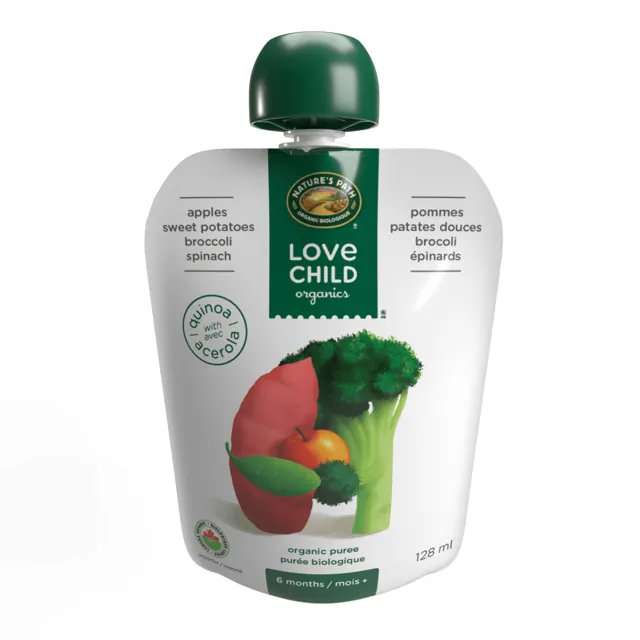 Nature's Path Love Child Organics Superblends Apples, Sweet Potatoes, Broccoli + Spinach Puree