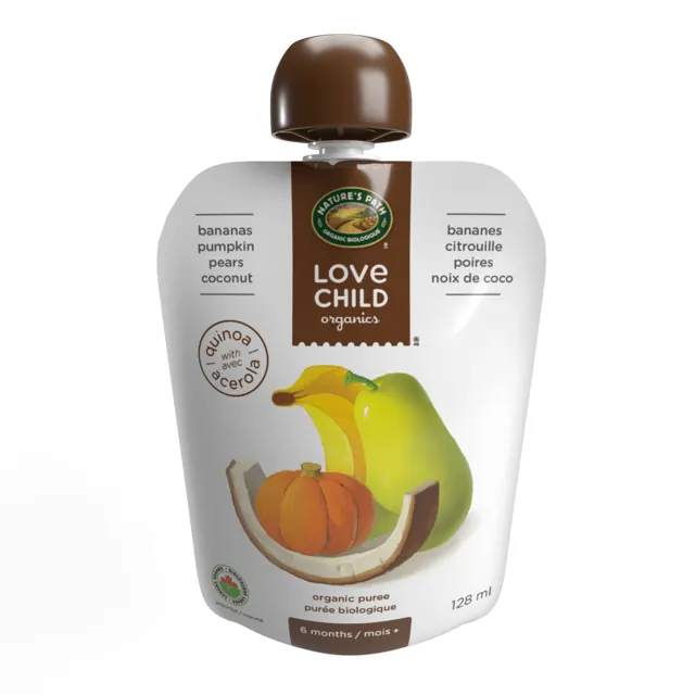 Nature's Path Love Child Organics Superblends Bananas, Pumpkin, Pears + Coconut Puree