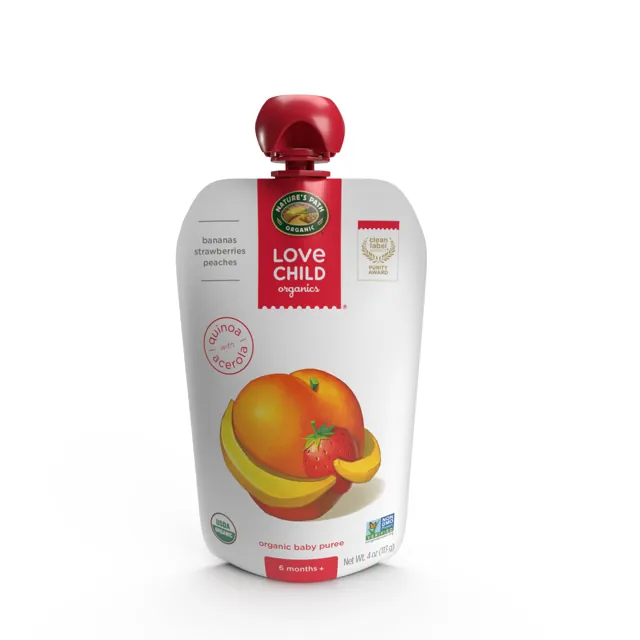 Nature's Path Love Child Organics Superblends Bananas, Strawberries + Peaches Puree