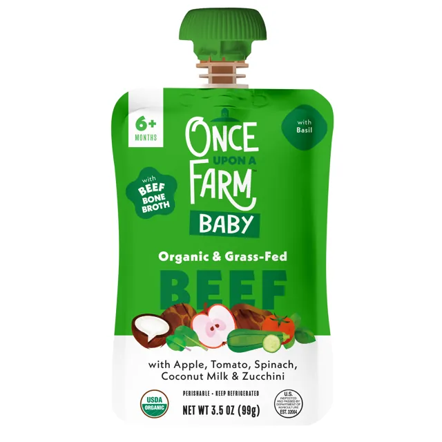 Once Upon a Farm Apple, Beef Bone Broth, Tomato & Spinach