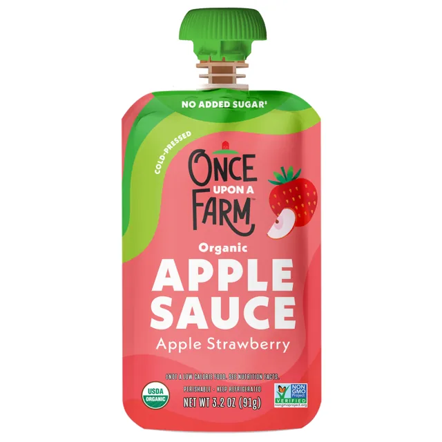 Once Upon a Farm Apple Strawberry Applesauce