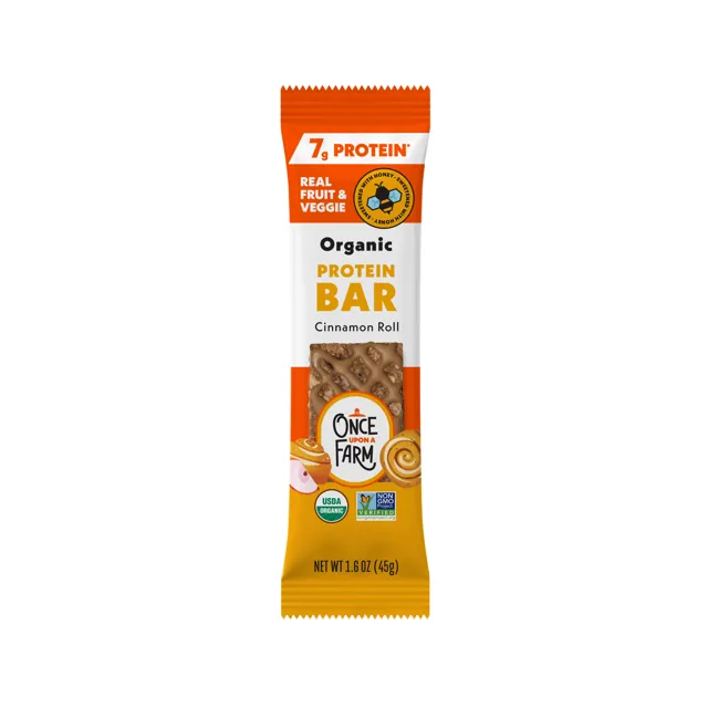 Once Upon a Farm Cinnamon Roll Protein Bar with Honey