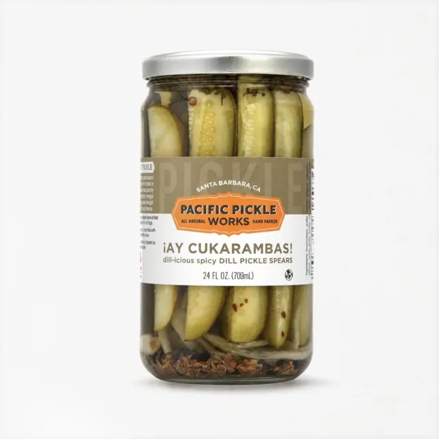 Pacific Pickle Works ¡Ay Cukarambas! – Original Semi-Spicy Garlic Pickle Spears