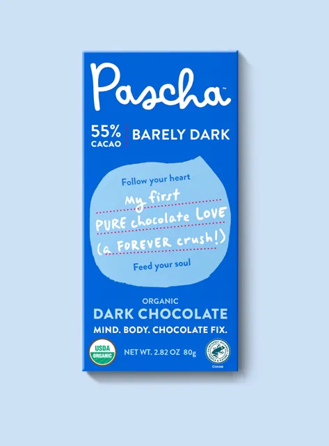 Pascha 55% Cacao Organic Vegan Dark Chocolate Bar